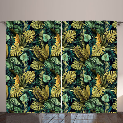 Polyester Semi Sheer Curtain Pair