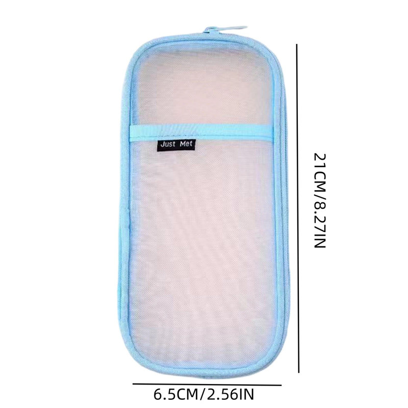 Trousse à crayons grande capacité en maille, double couche transparente, trousse multifonction pour les élèves du primaire et du collège.