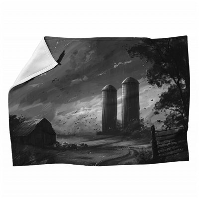 Rural Machine Printed Throw Blanket