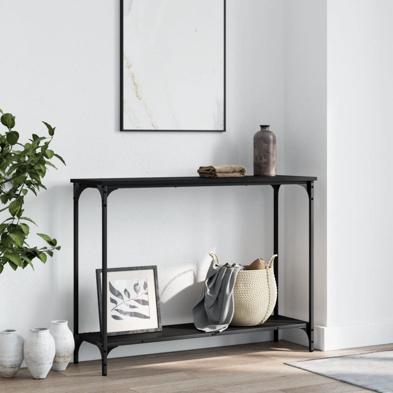 Console 17 étages en bois d'ingénierie, H 29,5 po x l 39,8 po x P 12 po, Brun / Chêne