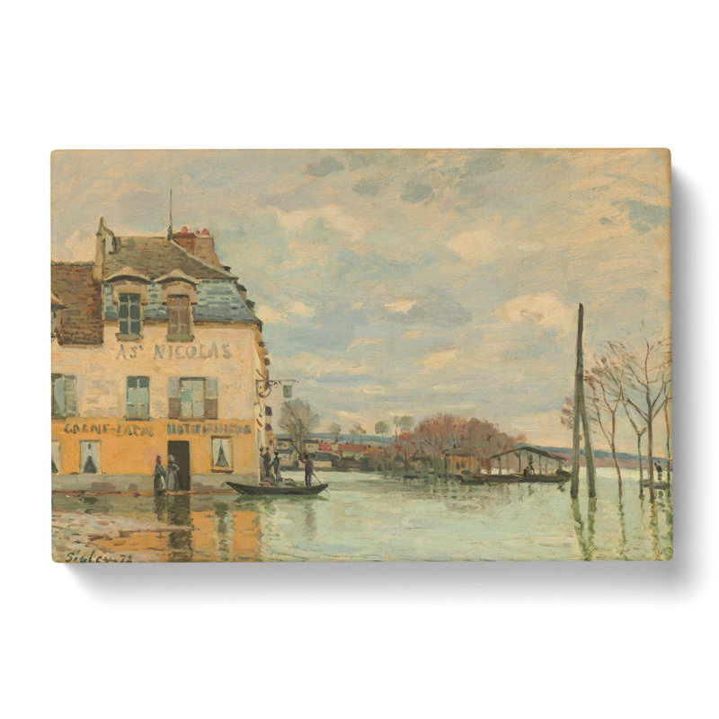 Flood At Port-Marly by Alfred Sisley - Wrapped Canvas Painting, 50cm H x 76cm W x 3cm D