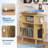 35" Mid Century Modern Turntable Cabinet, Round Wood Record Player Stand with Charging Station, Fluted Arched Storage Shelf for Living Room & Bedroom, Natural Oak-531128620