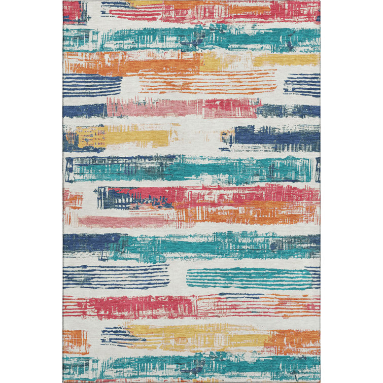 Premium Machine Washable Slesnick AMF1665 Stripes Rug