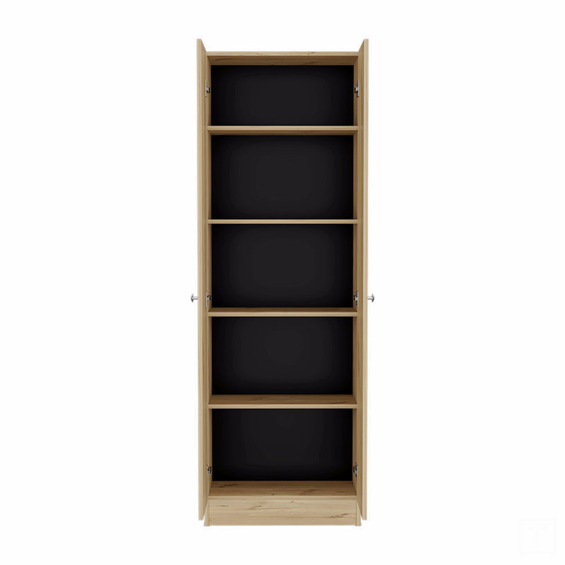 Armoire de rangement Pipestone, cinq tablettes, Brun