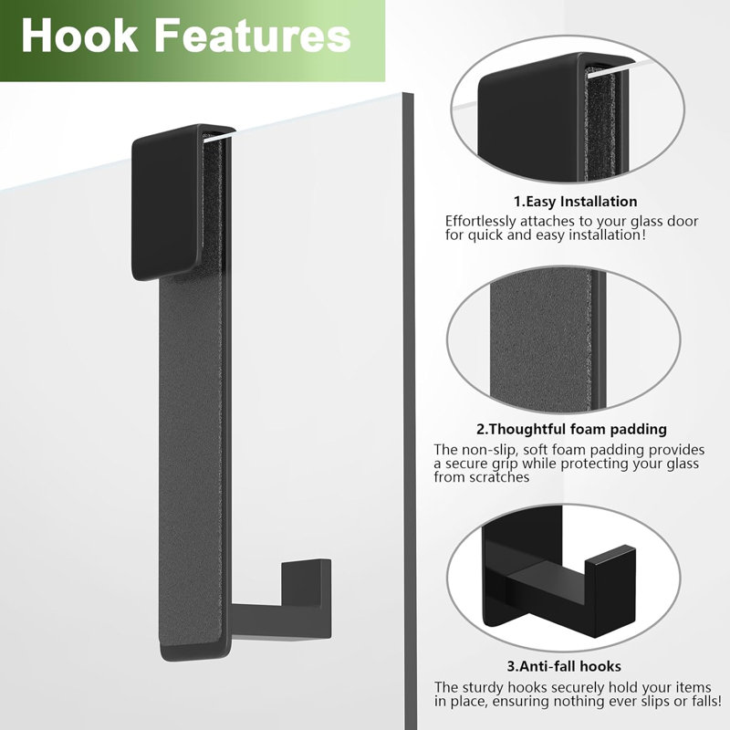 Shower Door Hooks, Heavy Duty Rack Hooks for Robe