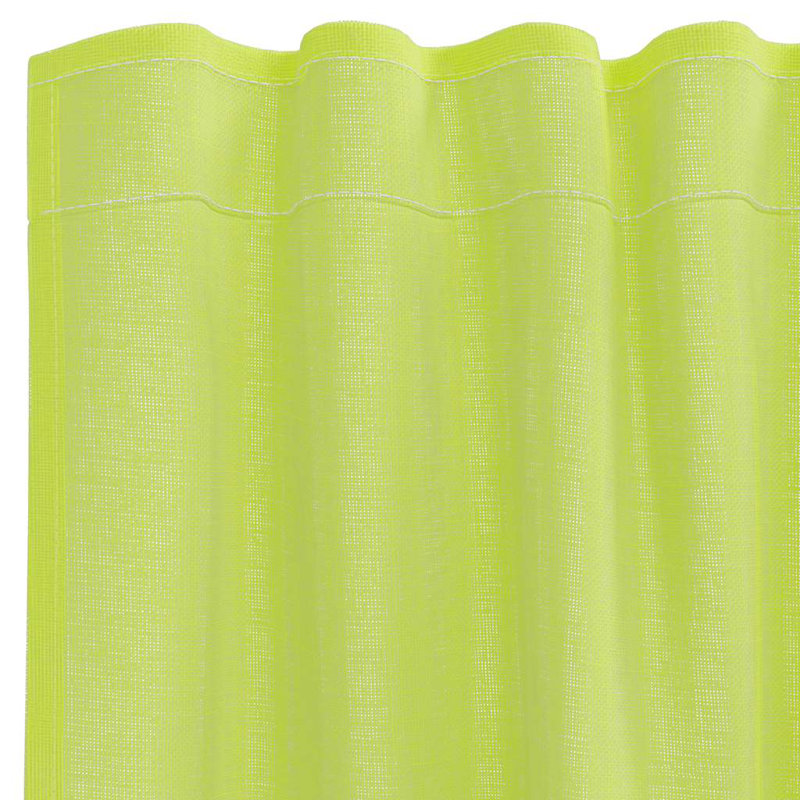 Voile Curtains With Rod Pockets 2 Pcs, Apple Green, 140cm Width x 245cm Drop