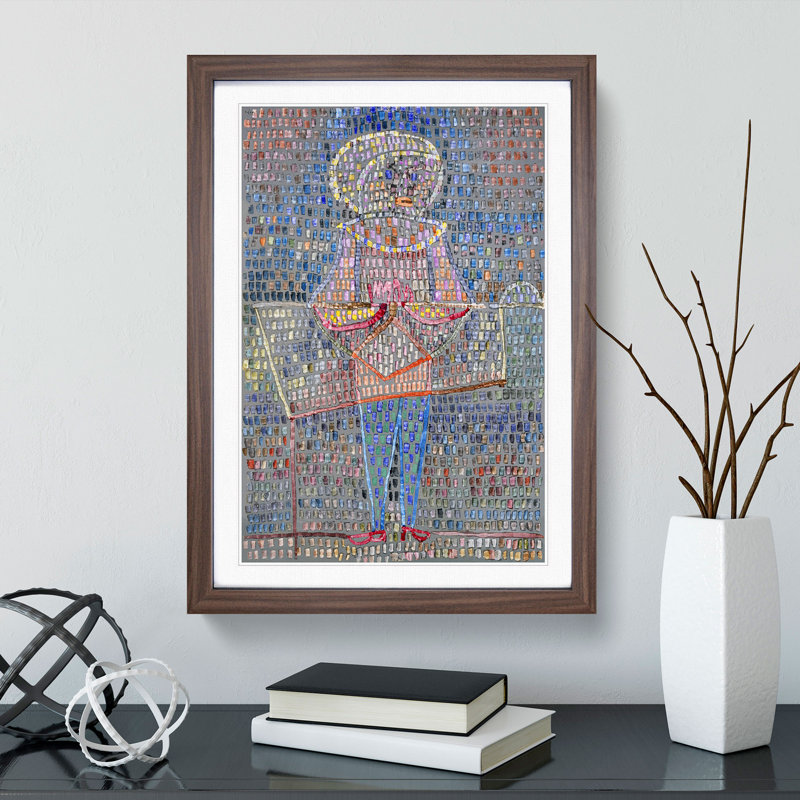 Boy in Fancy Dress by Paul Klee - Picture Frame Painting, 36cm H x 27cm W x 2cm D, Walnut