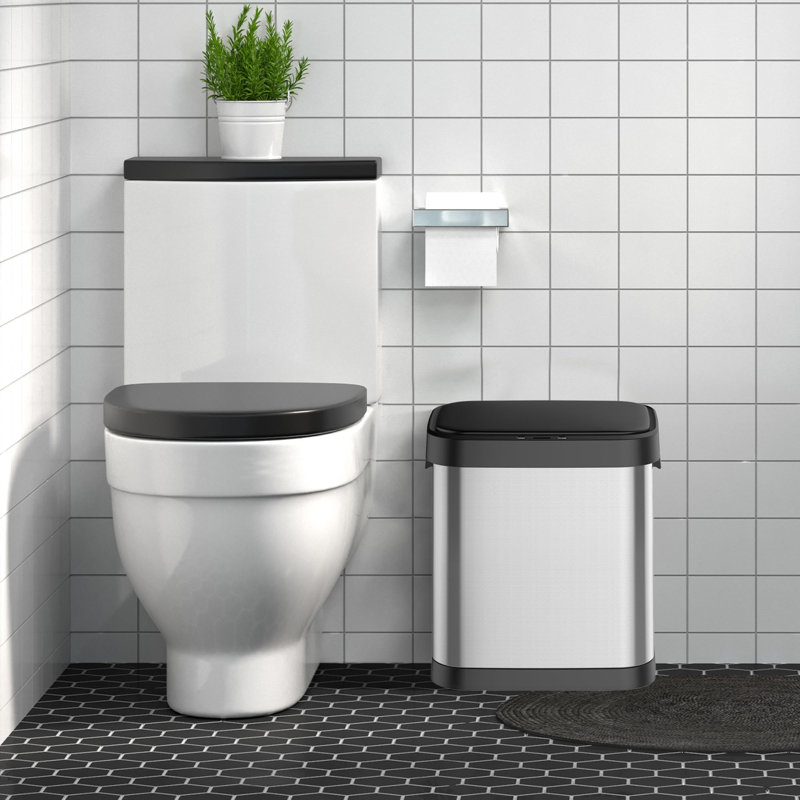 Automatic Trash Can - 8 Gallon/30 Liter Touchless Smart Stainless Steel Waste Can with Lid, Rectangular Sensor Garbage Bin for Home Bathroom Living Room Office