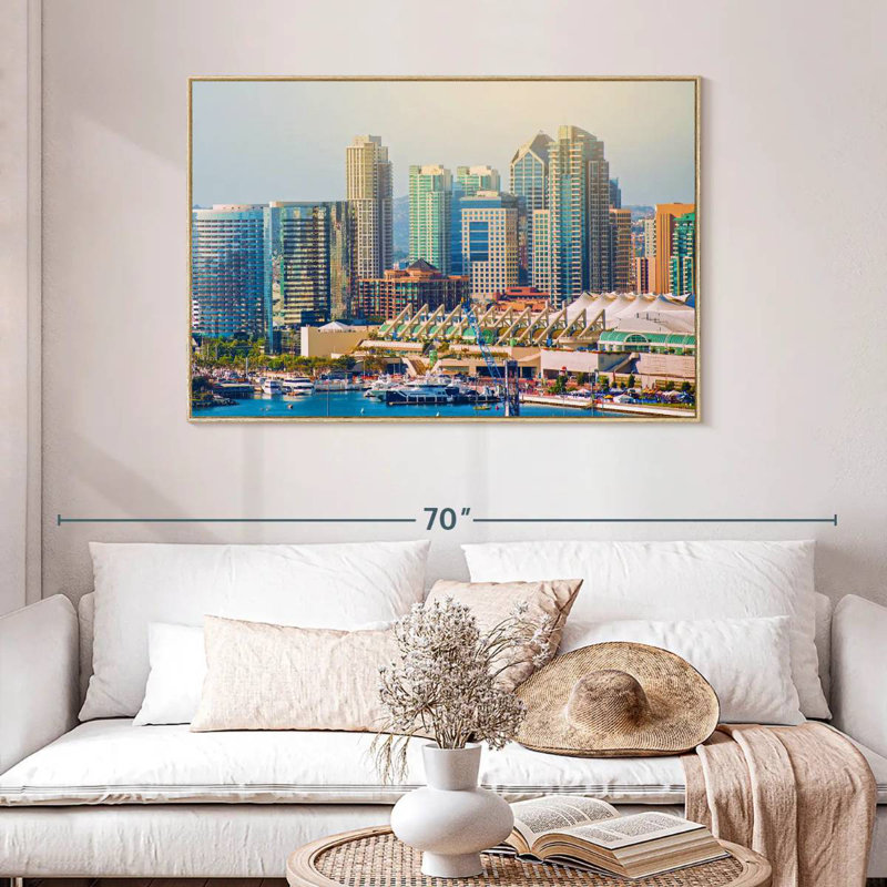 Ville de San Diego, Cadre flottant en bois naturel, 46 po x 31 po