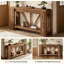 Table de canapé étroite de 70,9 pouces, console de style campagnard rustique derrière le canapé avec tablette de rangement, table de vestibule décorative pour vestibule de salon, bois d'ingénierie, brun foncé