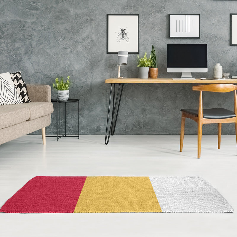 Tapis de zone rouge/jaune, Rectangle 5 pi x 7 pi