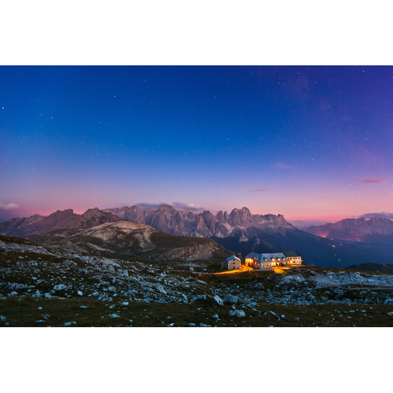 Hut In The Alps By Night by MoreISO - Wrapped Canvas Print, 30cm H x 46cm W