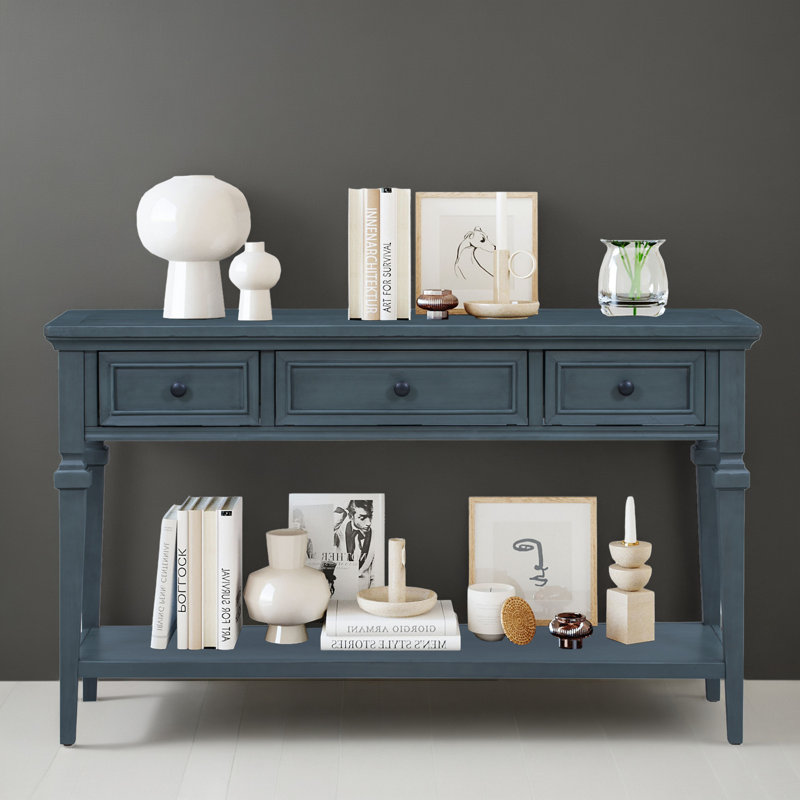Console en bois massif 50,11 po Eulan, Marine