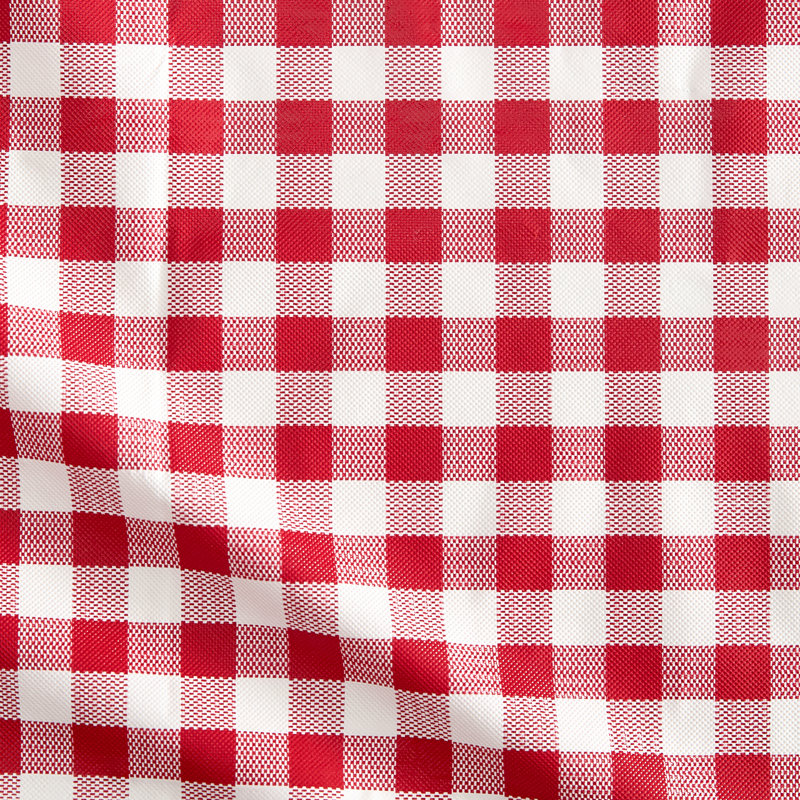 Gingham Check 3-Yard Cut-to-fit Vinyl Tablecloth, Red