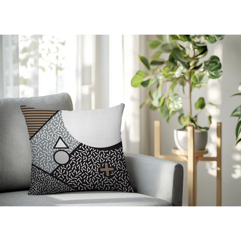 Oreiller carré réversible intérieur / extérieur Zestra, Carré 18 po