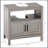 kleankin Pedestal Sink Storage Cabinet, Bathroom Under Sink Cabinet with 2 Doors and Open Shelf
