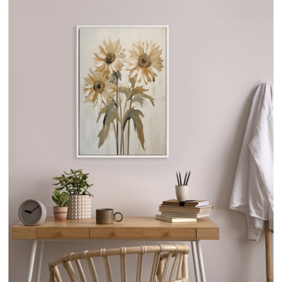 Soft Sunflowers by The Creative Bunch Studio Framed Canvas Wall Art Print
