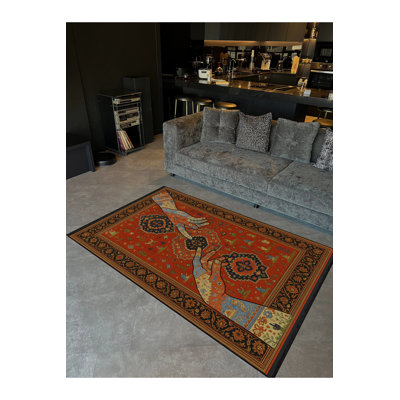 Tapis décoratif tissé rouge Mosso