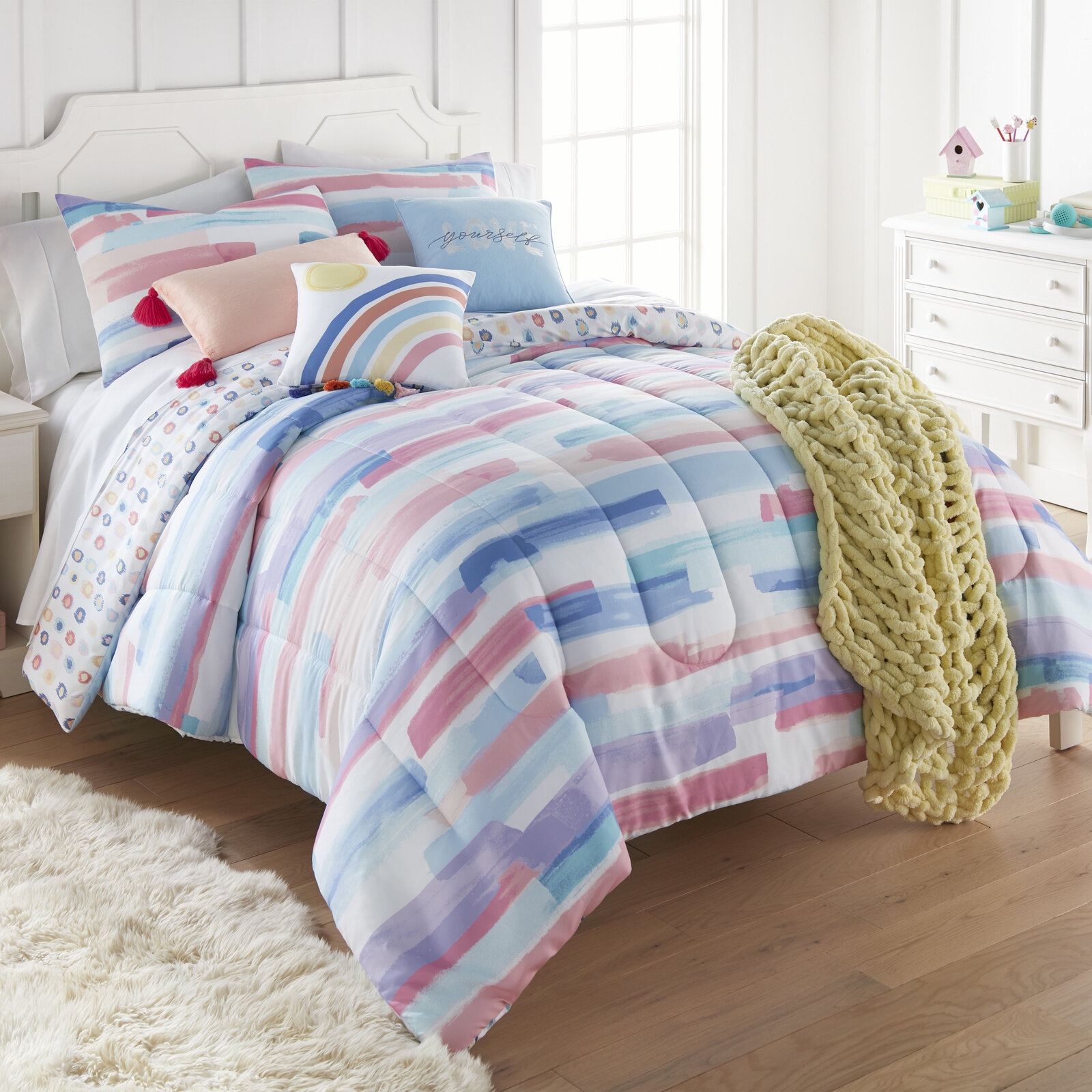 Brooks Coastal 5 Piece Oversized Cotton Stripe Comforter Set