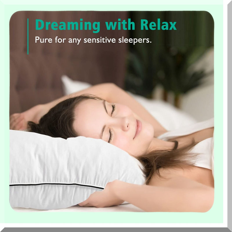 Luxury Down Comfort Pillow - Premium Cotton Insert for Stomach/Back Sleepers - Hotel Quality Soft Bed Pillow - Single Pack Standard Size