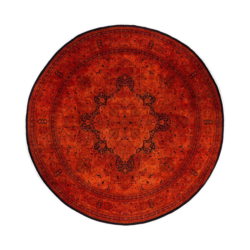Huckstep One-of-a-Kind 12' 1" X 12' 1" Round Wool Area Rug Orange