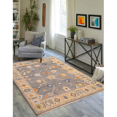 Modern Oushak Grey Rug 7'10" x 9'9"