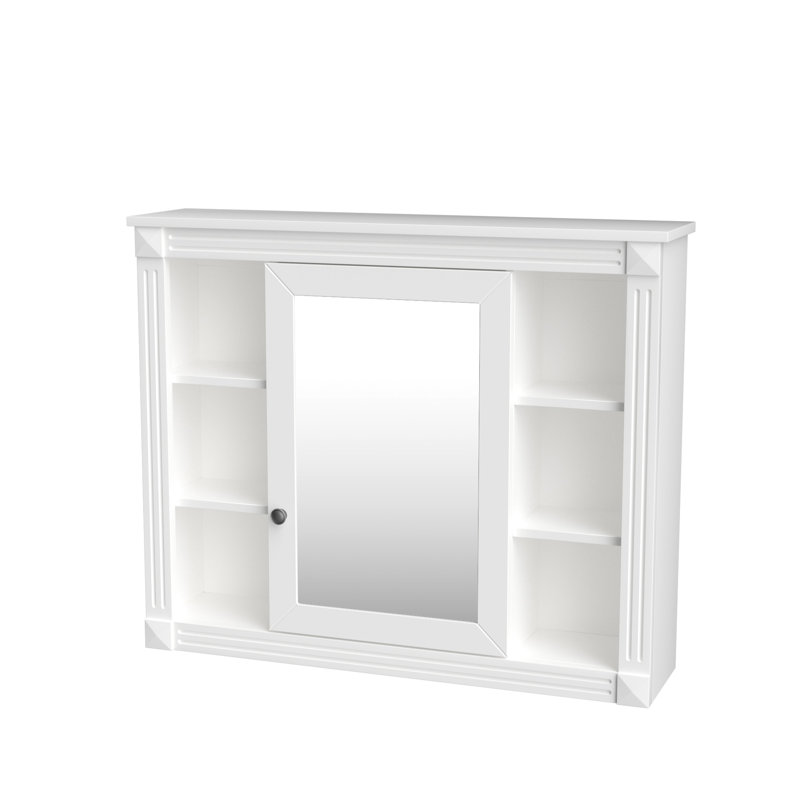 Bathroom Mirror Storage Unit, 35'' X 28'', Versatile Function, Modern Look Style, White