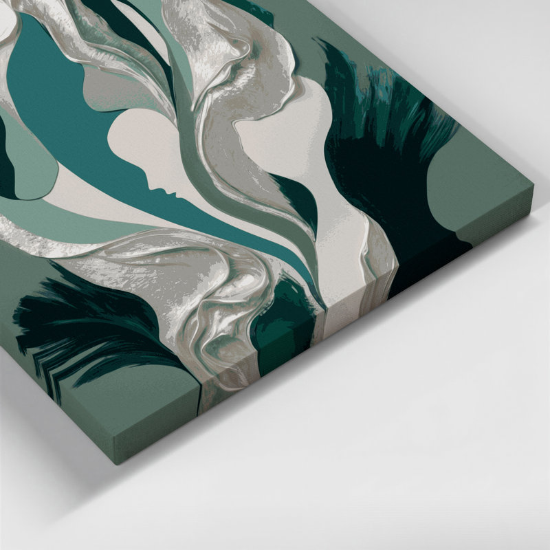 Abstrait art figuratif gris sur toile 15, H 16 po x l 16 po