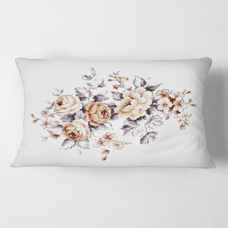 Roses sauvages roses - coussin traditionnel imprimé