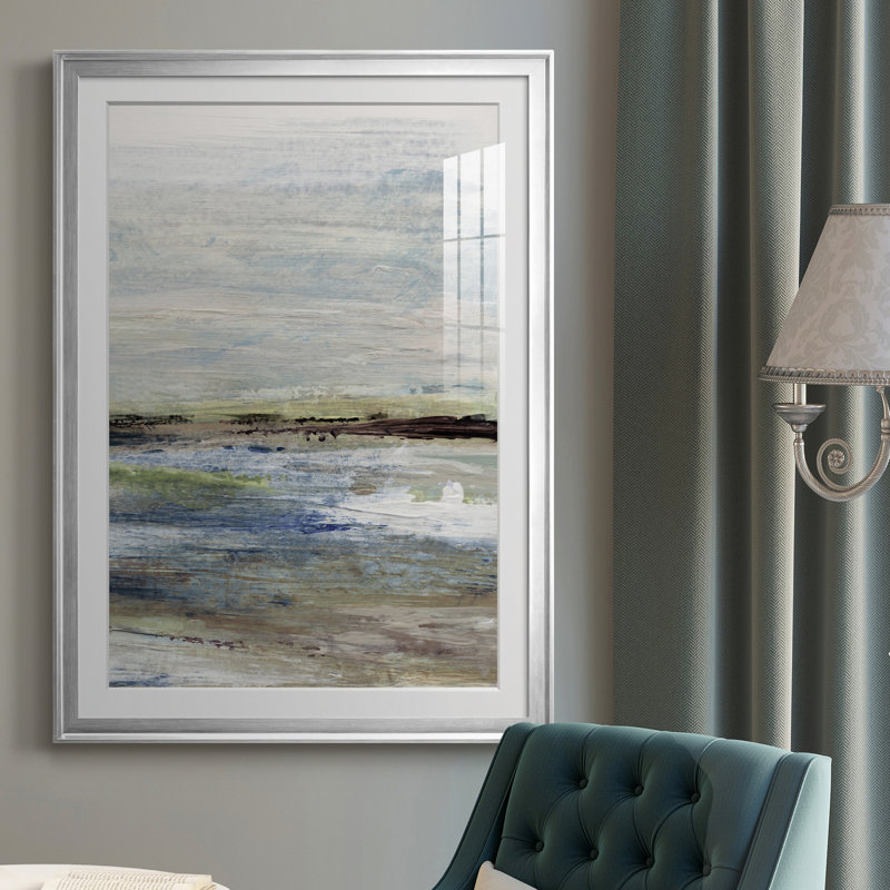 Wetlands II - peinture encadrée, Argent, H 26,5 po x l 36,5 po x P 1,5 po