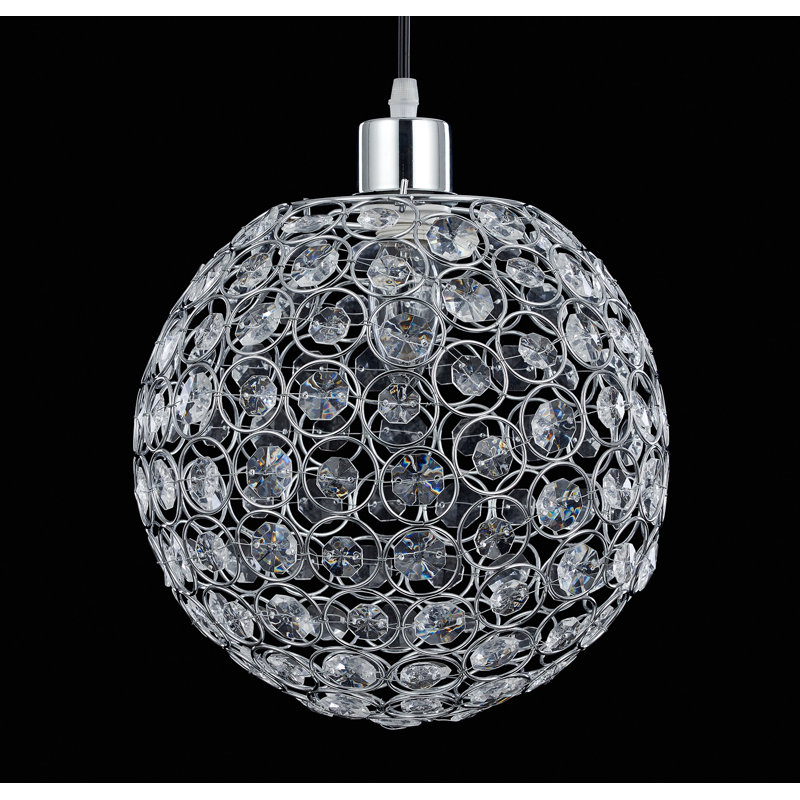 17cm H Round Pendant Shade ( Screw On ) in Chrome