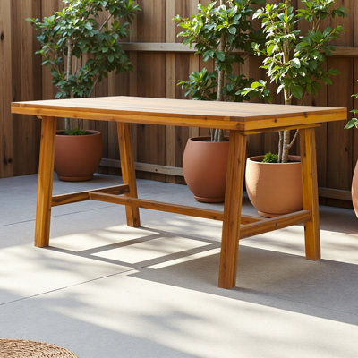 Handcrafted Teak Outdoor Dining Table – Weather-resistant 59” Patio Table For Backyard Bbqs & Poolside Entertaining
