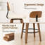 Tabourets de comptoir pivotants rembourrés en cuir de polyuréthane de style Mid-Century avec dossier courbé en bois-984185776-984185778
