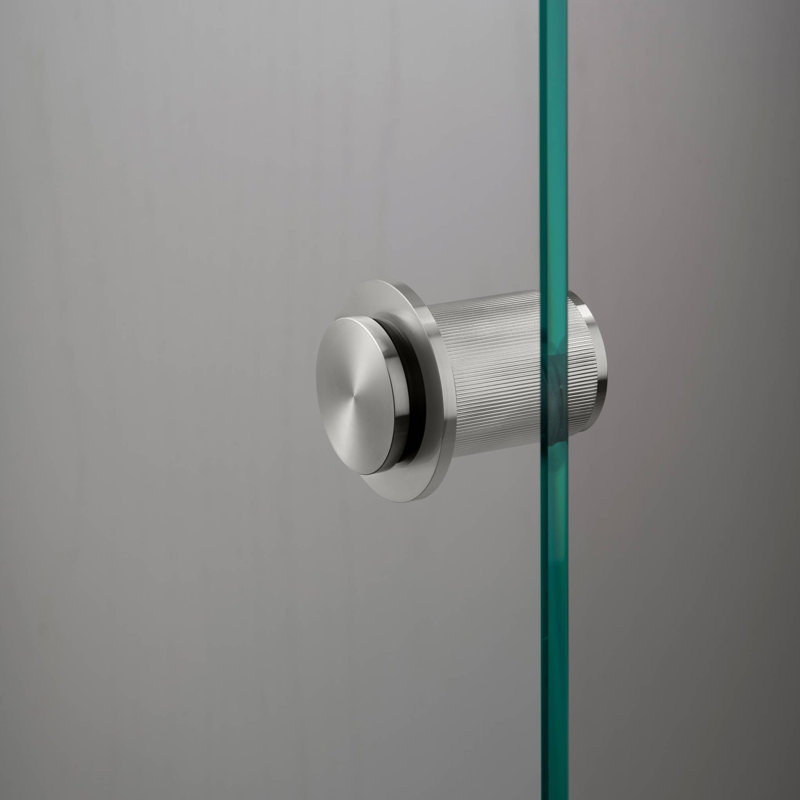 Cylindrical Knob with Round Rosette, Steel