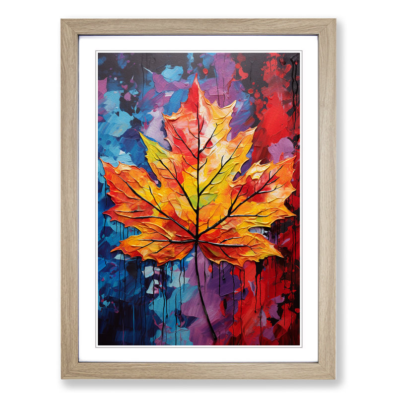 Leaf Expressionism No.2 - Framed Print, Oak, 64cm H x 46cm W x 2cm D