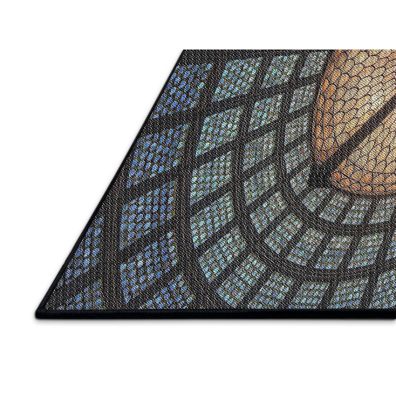 Tapis noir/brun à motifs, Rectangle 4 pi x 6 pi