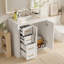 Meuble-lavabo de 91 cm (36 po) avec lavabo en céramique, meuble autoportant à 1 porte et 3 tiroirs, structure en bois massif et MDF, style moderne, gris-680221113