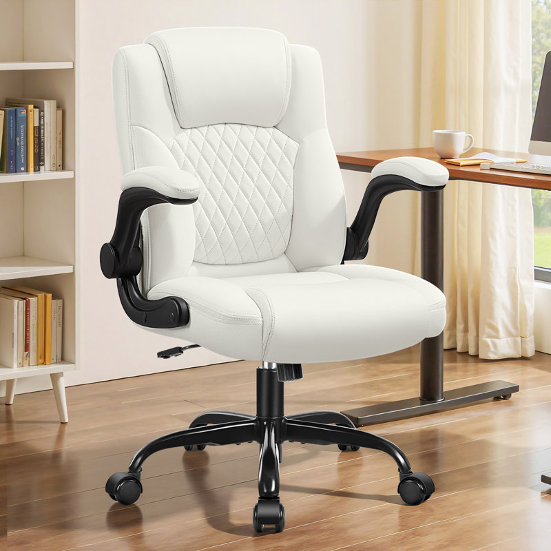 Culler Ergonomic Executive Chair with Headrest Adjustable Arms, White