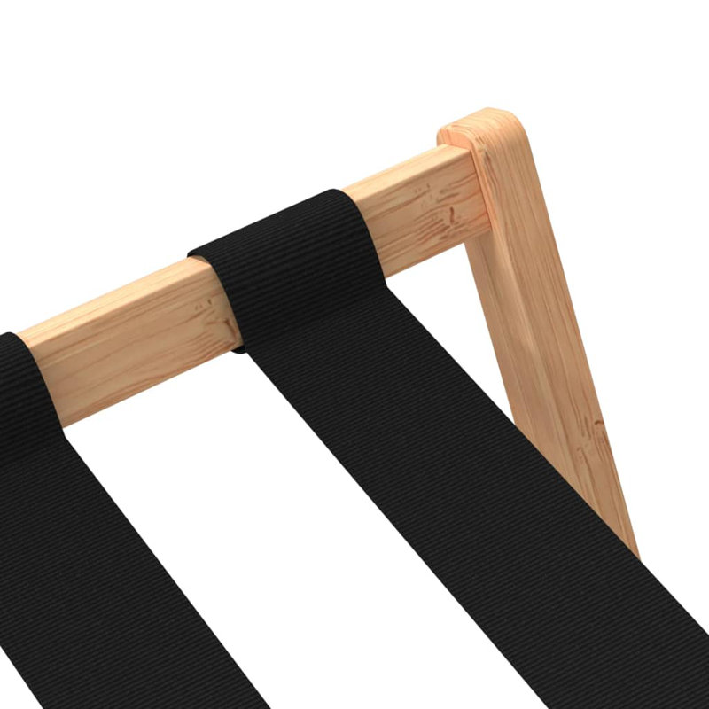 Foldable Bamboo Luggage Rack with Storage Shelves