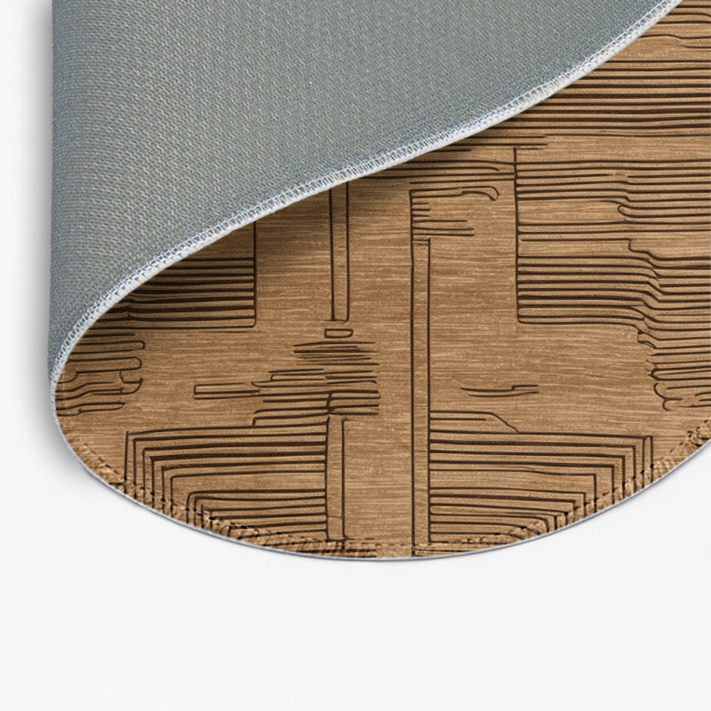 Tapis brun d'intérieur et d'extérieur, Rond 5 pi