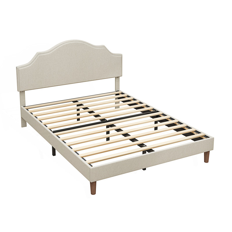 Structure de lit, lit plateforme tapissier avec tête de lit réglable, Grand lit