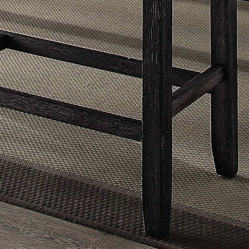 Banc à hauteur de comptoir en gris et style - Structure en bois rembourrée et rembourrée avec siège en mousse