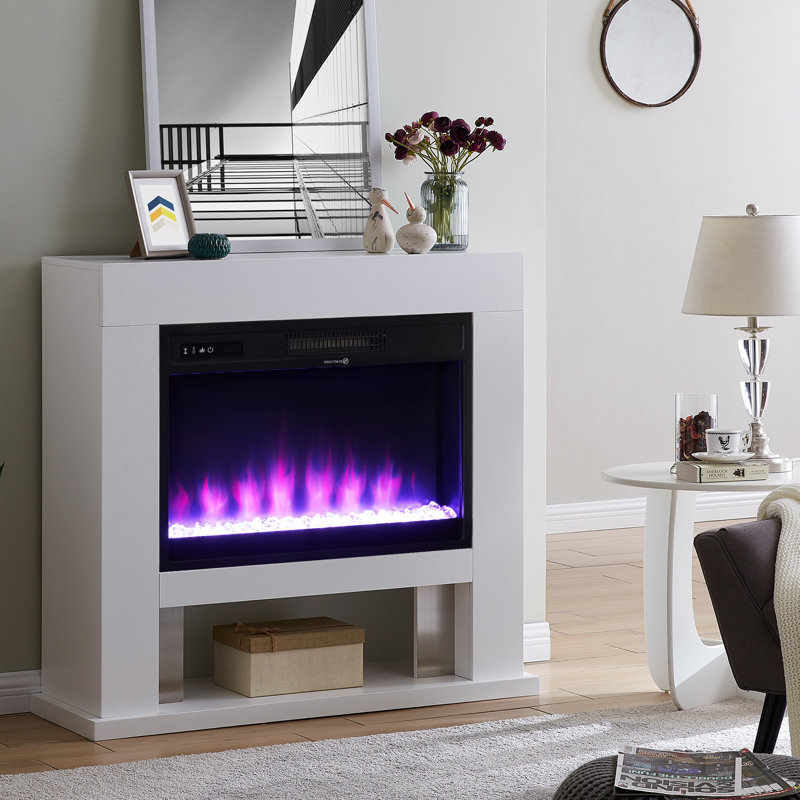 23'' W Black Electric Fireplace