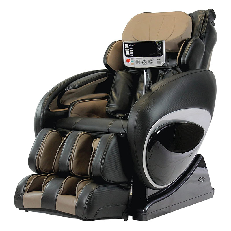 Osaki Faux Leather Heated Massage Chair, Black Faux Leather