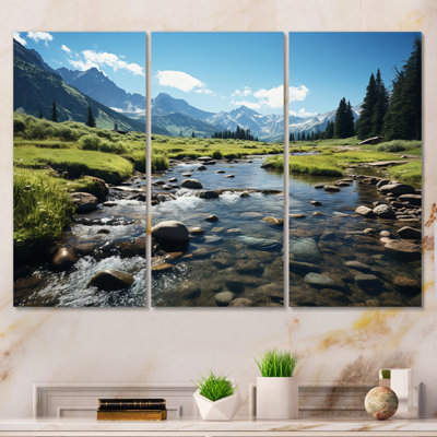 «USA Rocky Mountain National Park River I», reproduction sur toile 3 pièces