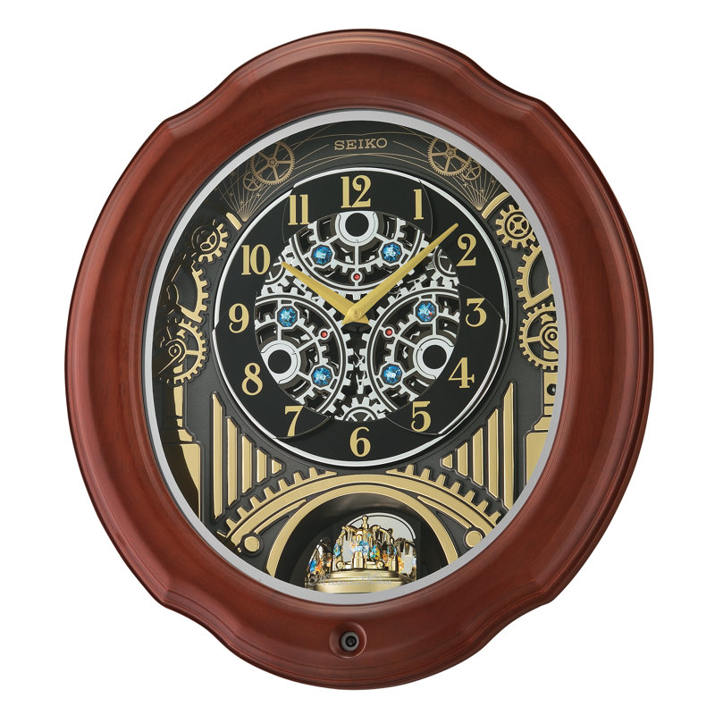 QXM392BRH Melodies In Motion Clock, Brown
