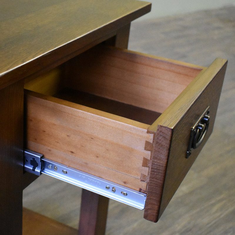 Table de chevet 1 tiroir Mission - Noyer (AW), Teinture noyer