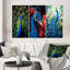 «Teal Radiant Peacock», 3 pièces sur toile-1918199367-1918199227