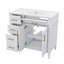 Meuble-lavabo de 36 pouces avec lavabo, meuble-lavabo simple avec quatre tiroirs (dont un tiroir rabattable), deux portes et une tablette réglable, armoire avec lavabo en céramique-805204697