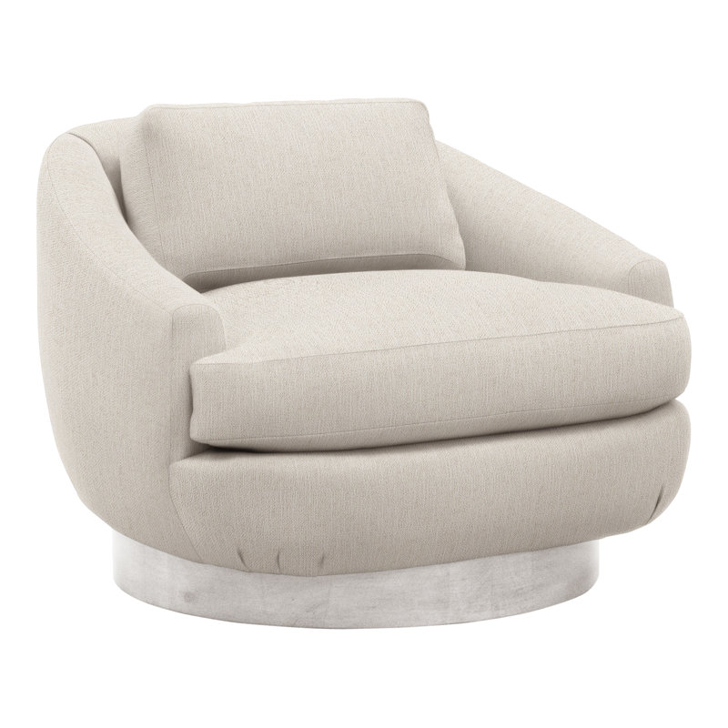 Michael Weiss 36"Penrose Swivel Chair, Worthy Snow, Dove Gray